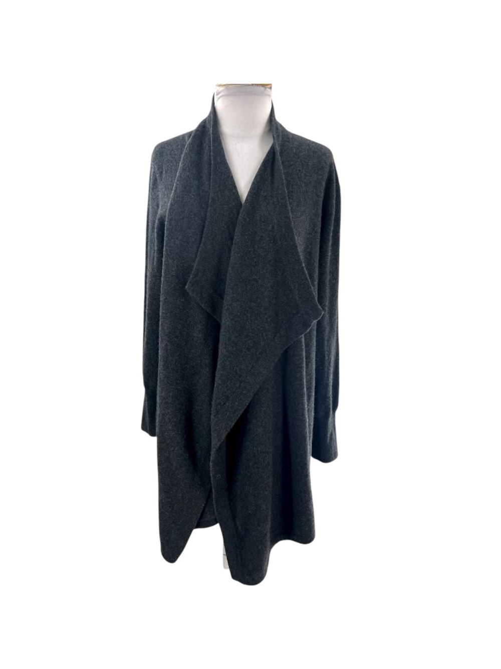 Soft by NAADAM cashmere gray draped cardigan sweater sz L